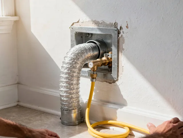 Beaumont Dryer Vent Cleaning certified technician performing specialized gas dryer vent cleaning in Beaumont